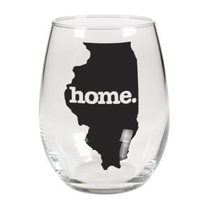 home. Stemless Wine Glass - Illinois