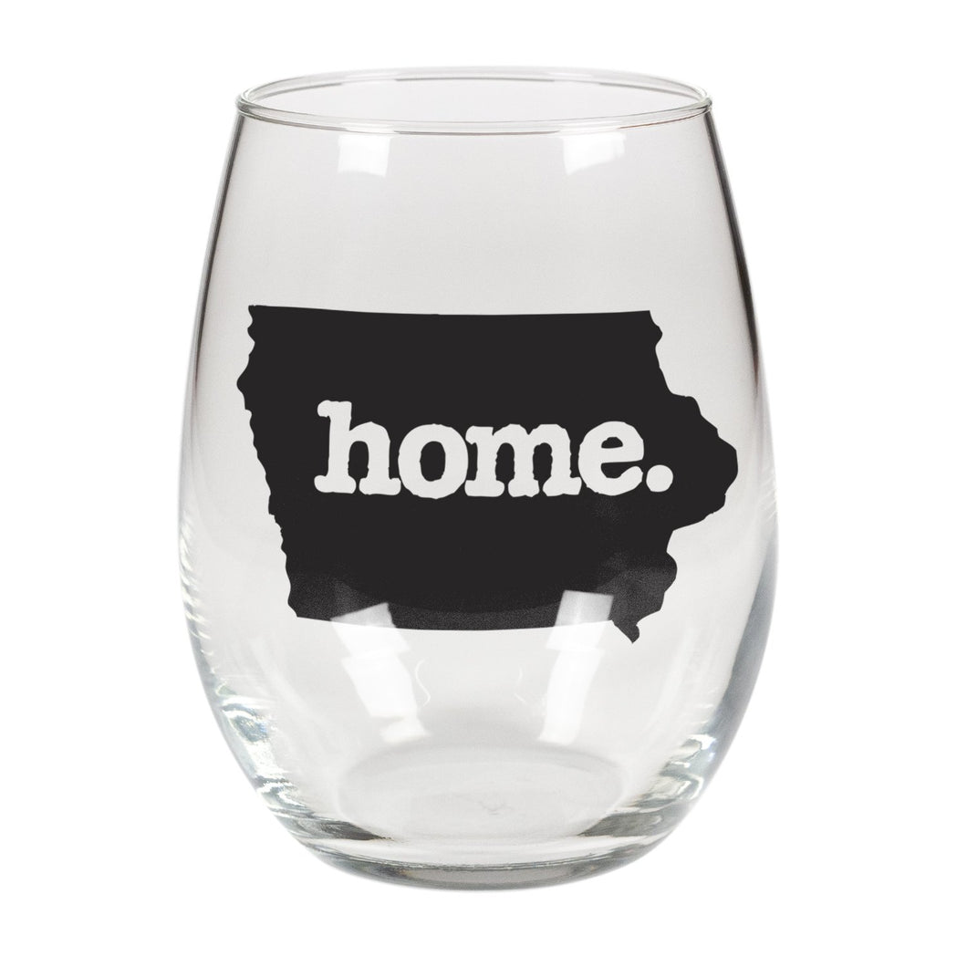 home. Stemless Wine Glass - Iowa