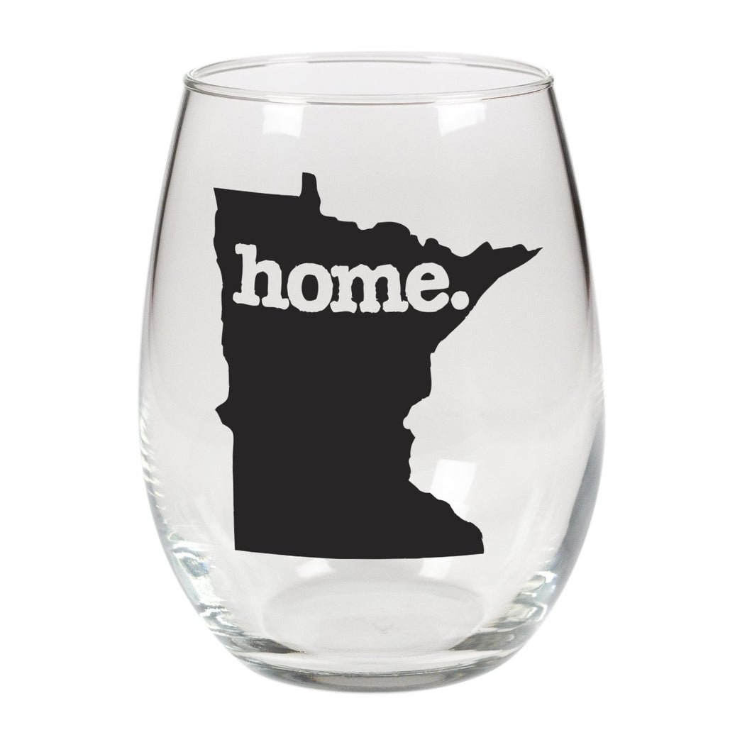 home. Stemless Wine Glass - Minnesota