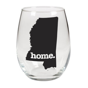 home. Stemless Wine Glass - Mississippi