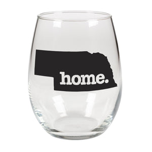 home. Stemless Wine Glass - Nebraska