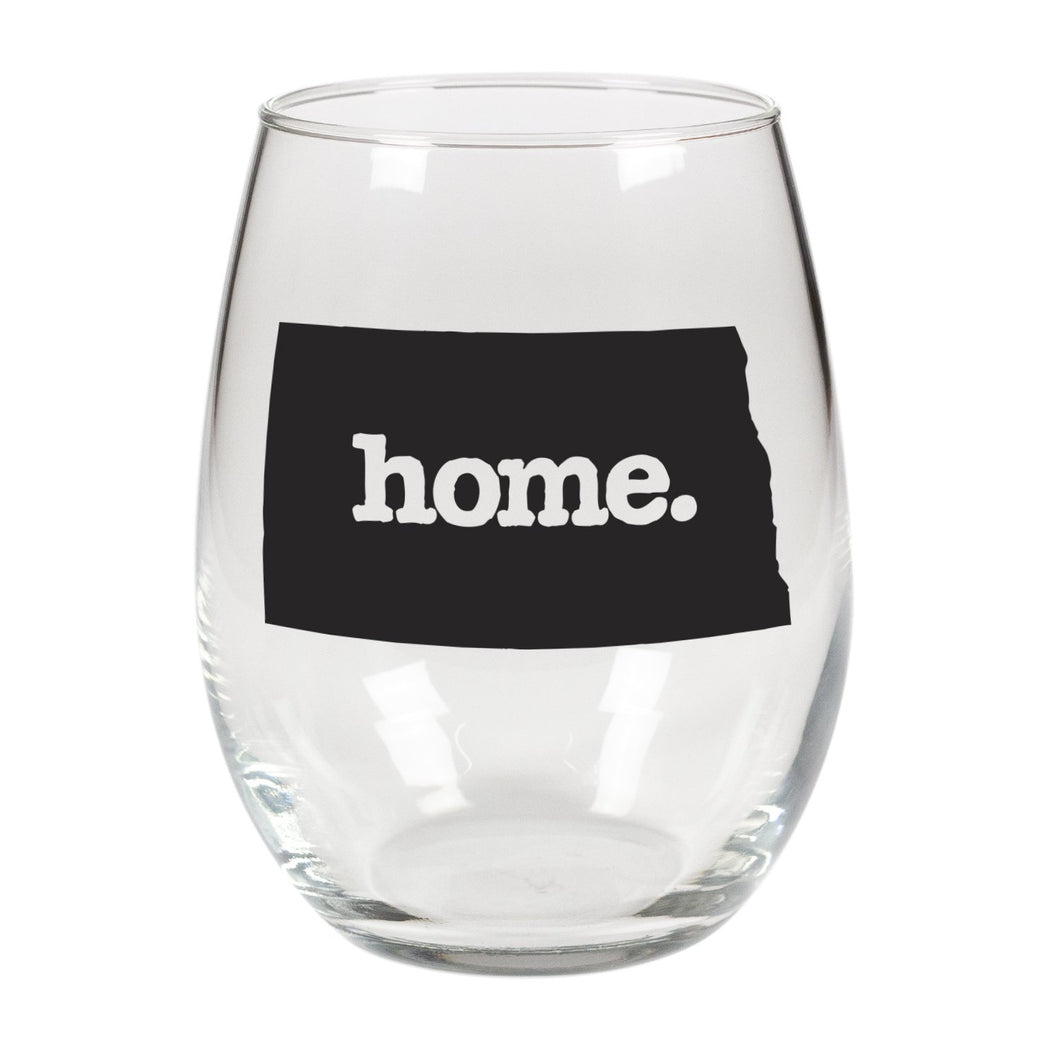 home. Stemless Wine Glass - North Dakota