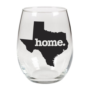 home. Stemless Wine Glass - Texas