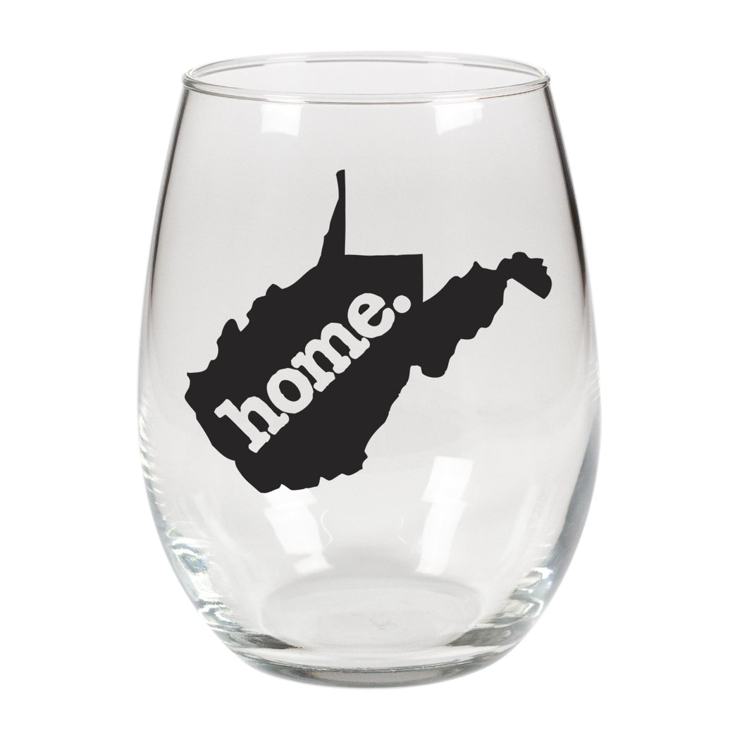 home. Stemless Wine Glass - West Virginia