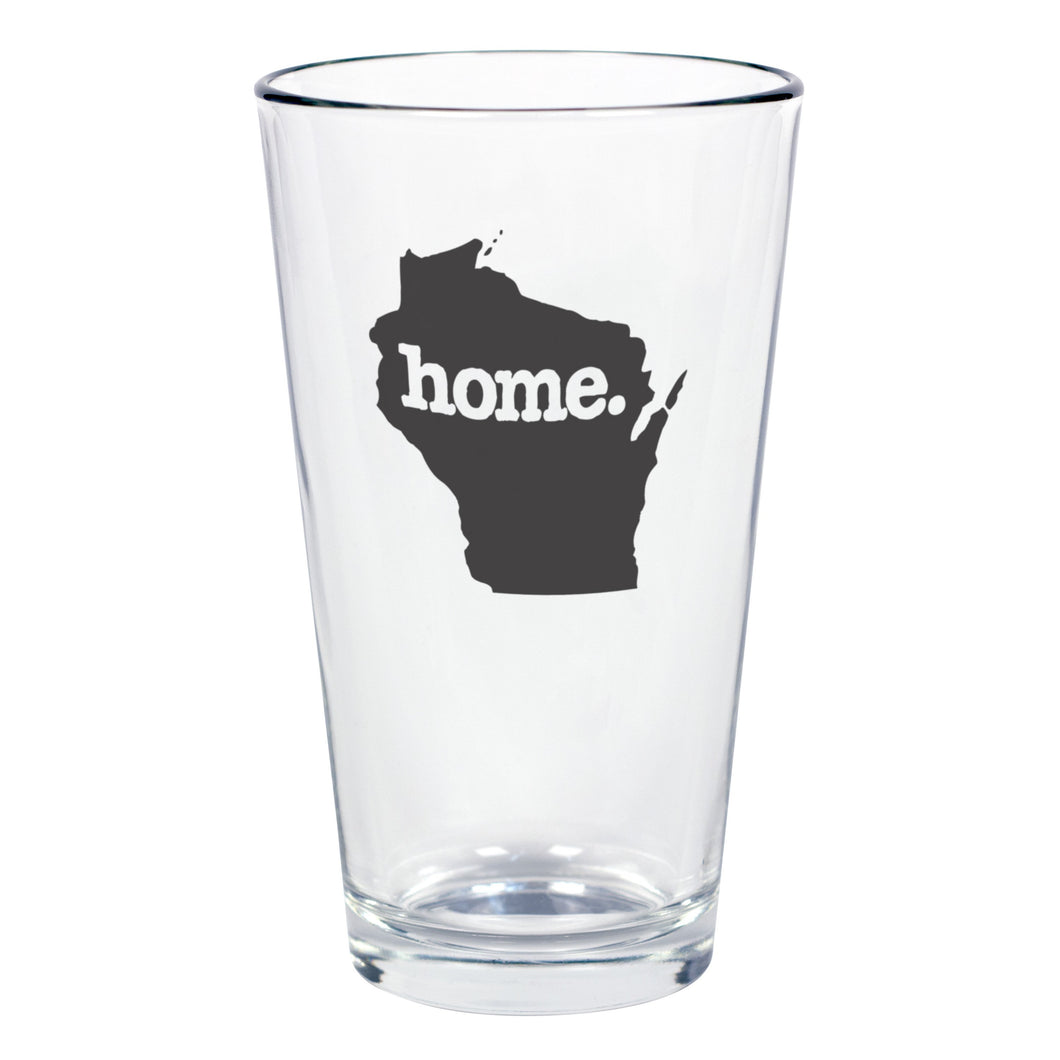 home. Pint Glass - Wisconsin