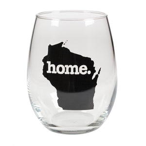 home. Stemless Wine Glass - Wisconsin